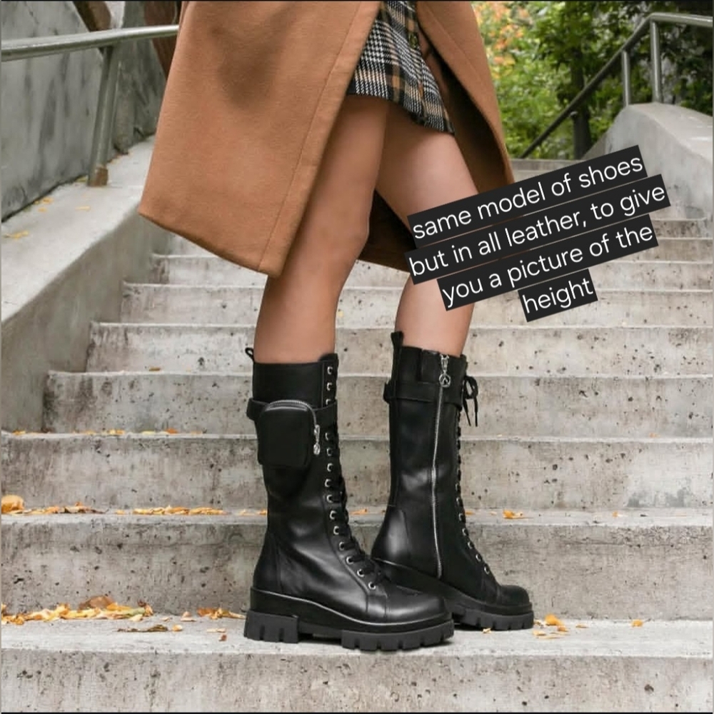 The Wishbone Collection High Boots Boucle Tweed Calf Leather Fanny 10 US $398 - Picture 12 of 13